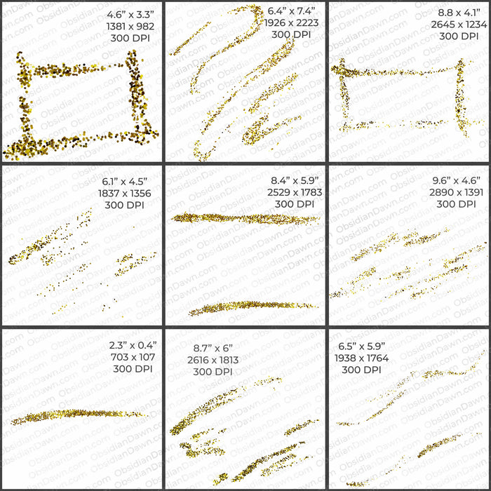 Watercolor & Glitter PNGs