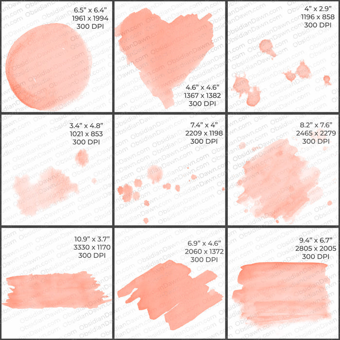 Watercolor & Glitter PNGs