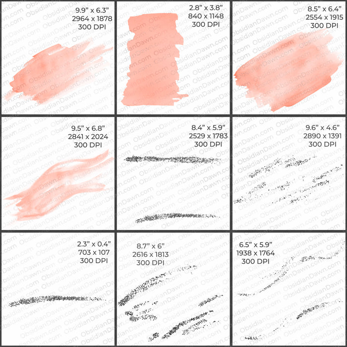 Watercolor & Glitter PNGs