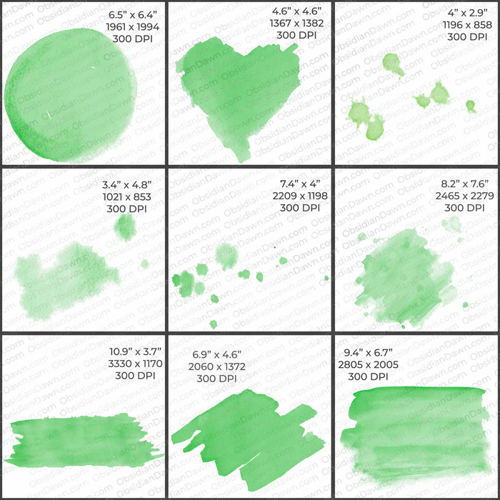 Watercolor & Glitter PNGs