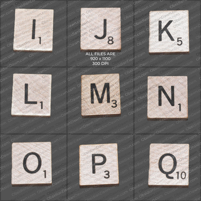 Wooden Letter Tiles PNGs
