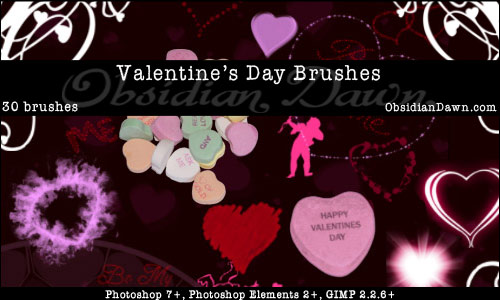 Pictures Of Valentines Day Hearts. Valentine#39;s Day Brushes