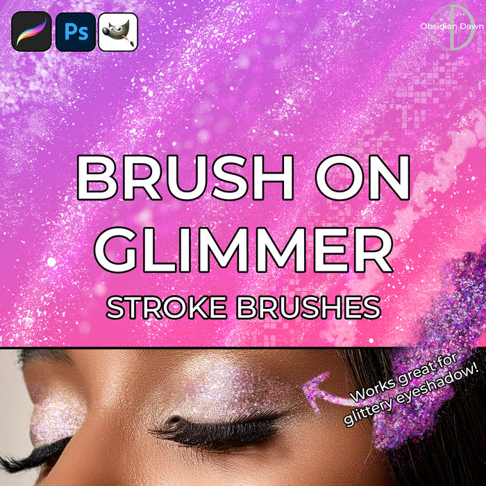 Brush on Glimmer Stroke Brushes - Photoshop, Procreate, GIMP