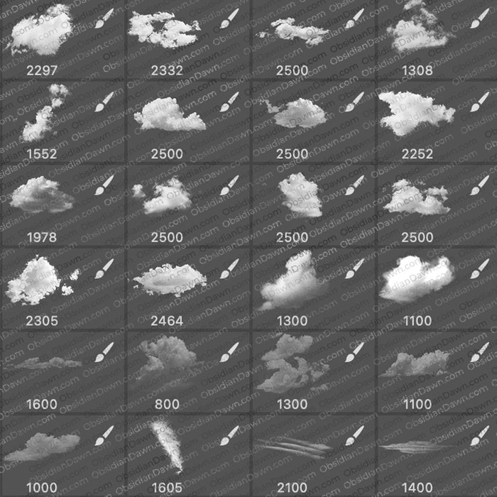 Clouds Brushes Mega Pack - Photoshop, Procreate, GIMP