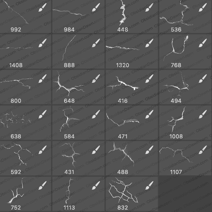 Cracks Brushes - Photoshop, Procreate, GIMP