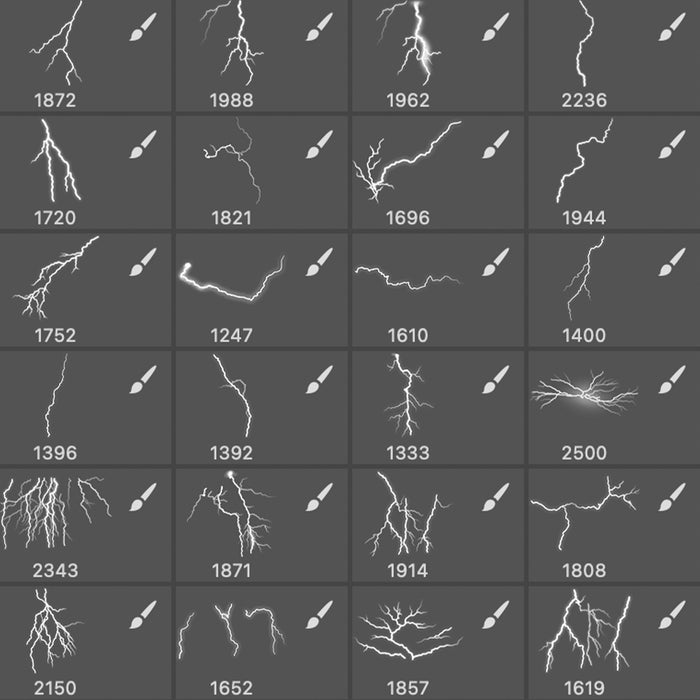 Lightning Brushes Mega Pack - Photoshop, Procreate, GIMP