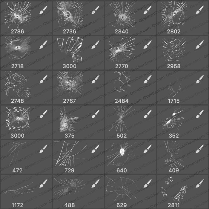 Shattered Glass Brushes - Photoshop, Procreate, GIMP