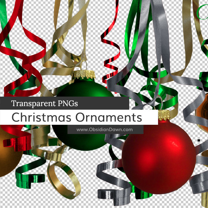 Christmas Ribbons & Ornaments PNGs