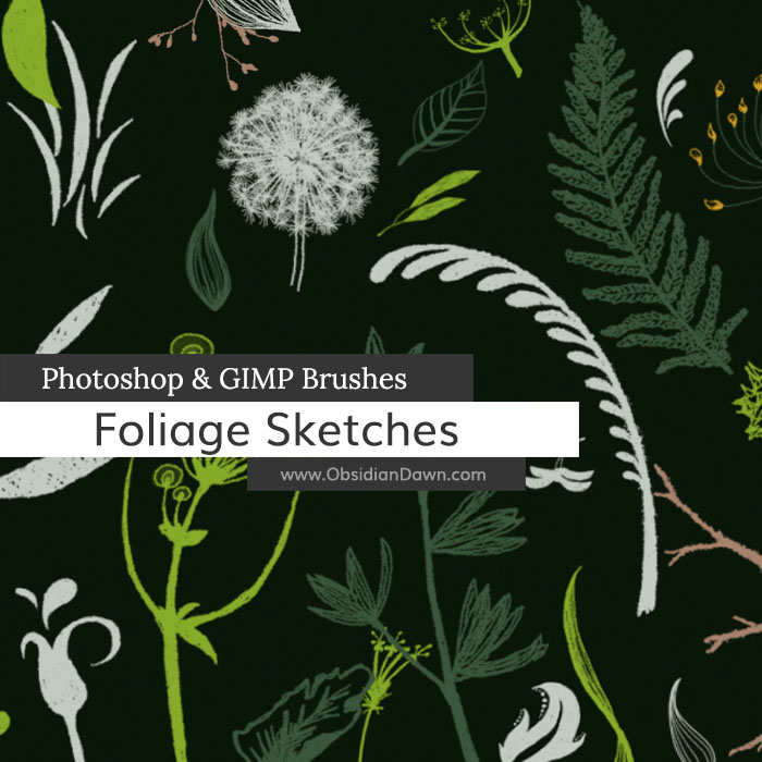 “Foliage Sketches Brushes