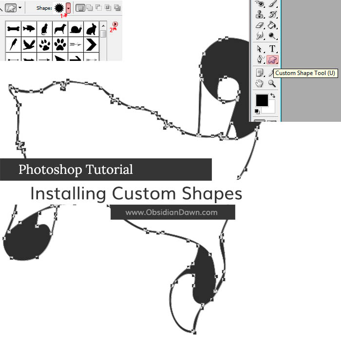 Installing & Using Photoshop Custom Shapes Tutorial